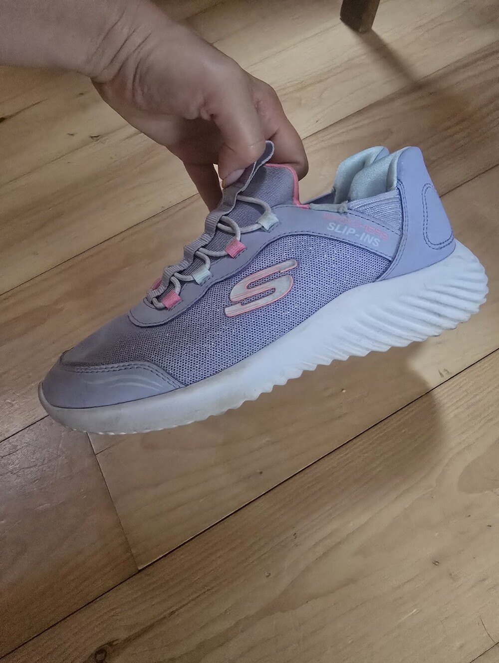Skechers Kids Lavender Sneakers with Pink Accents
